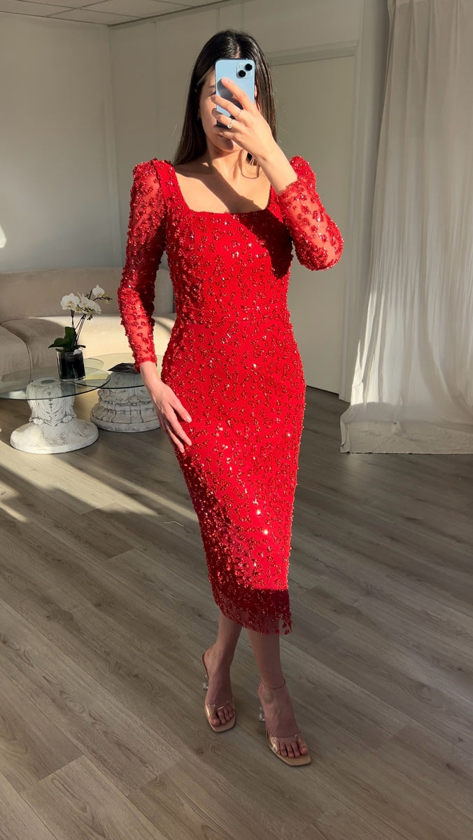 The Ayliva Dress Red – Leyna Dresses