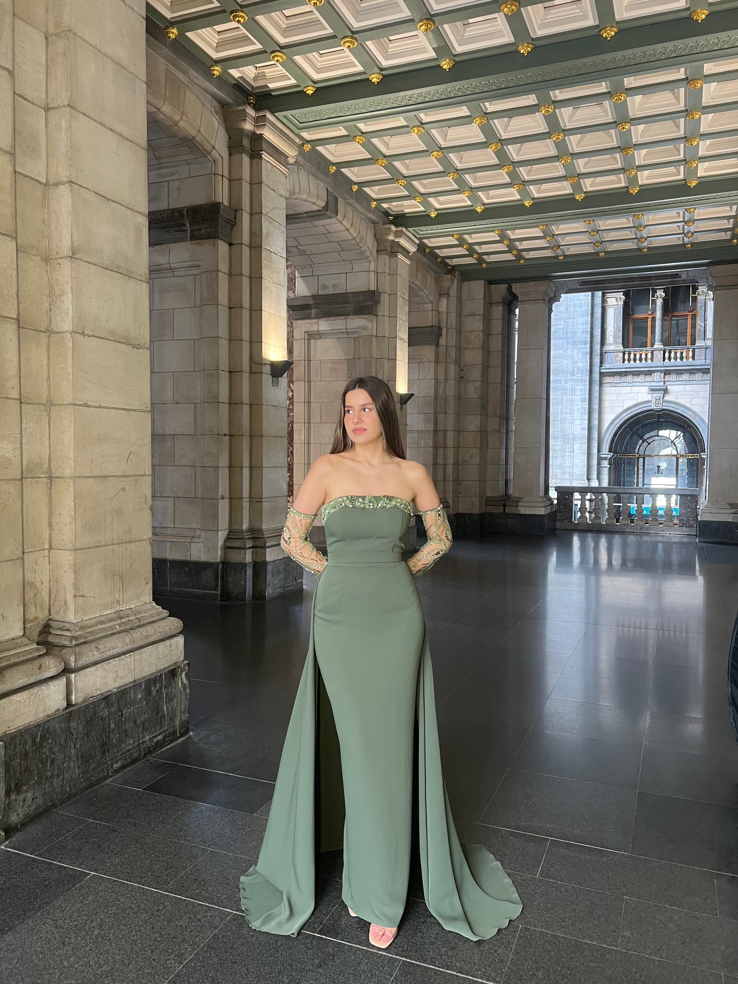 The Ariel dress khaki – Leyna Dresses