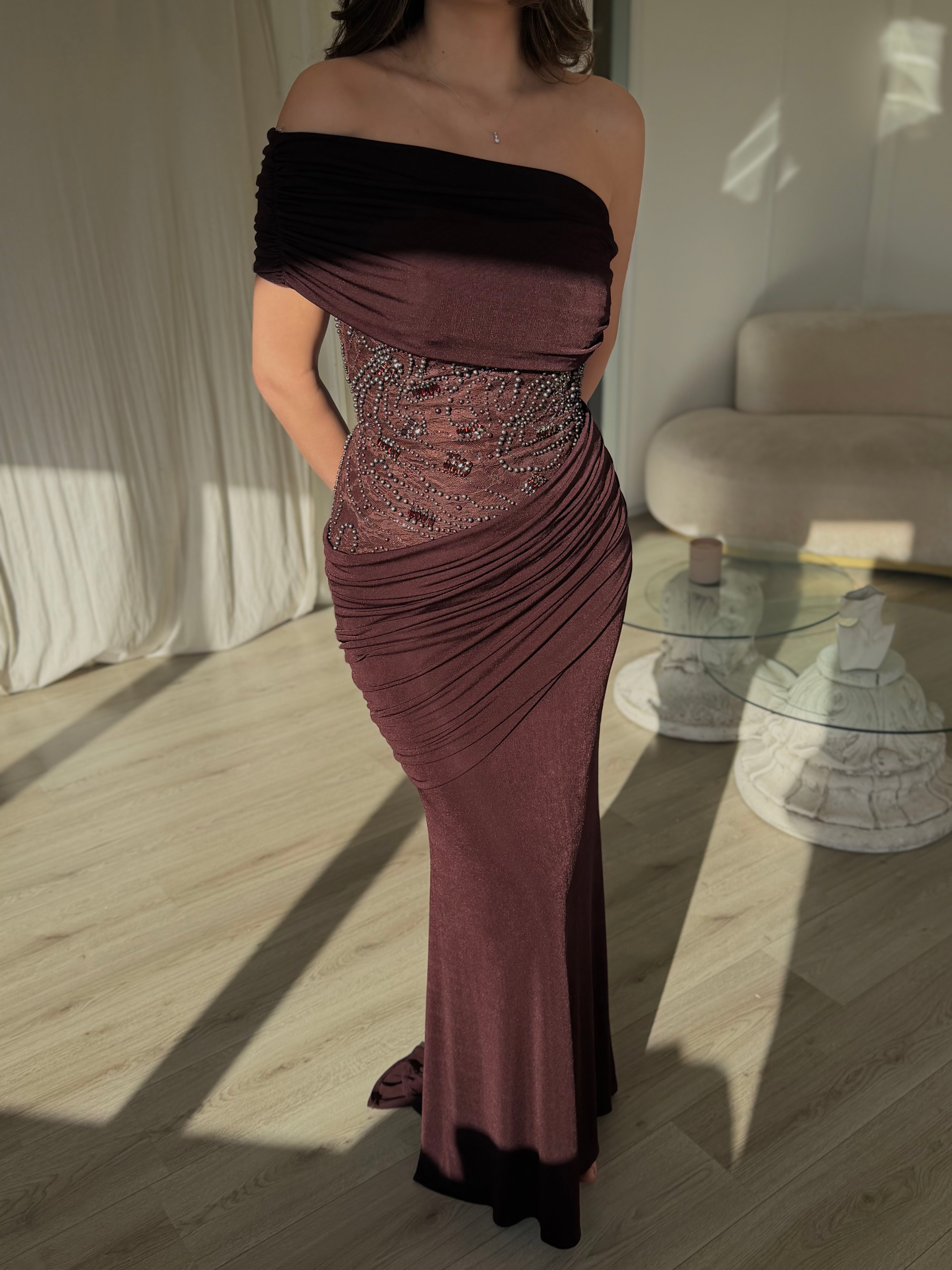 brown plum dress The Lirena dress brown plum